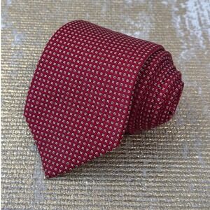 THOMAS PINK Men's Red Pattern Silk Necktie